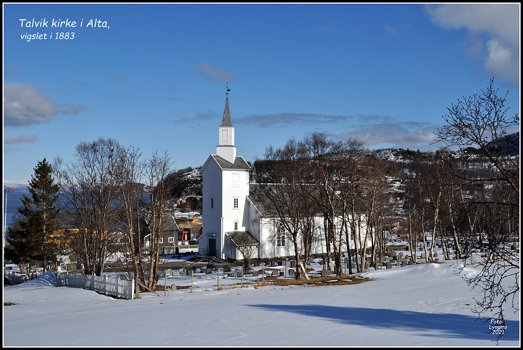 Talvik kirke i Alta fra 1883. (Foto: Olav Berg Lyngmo)